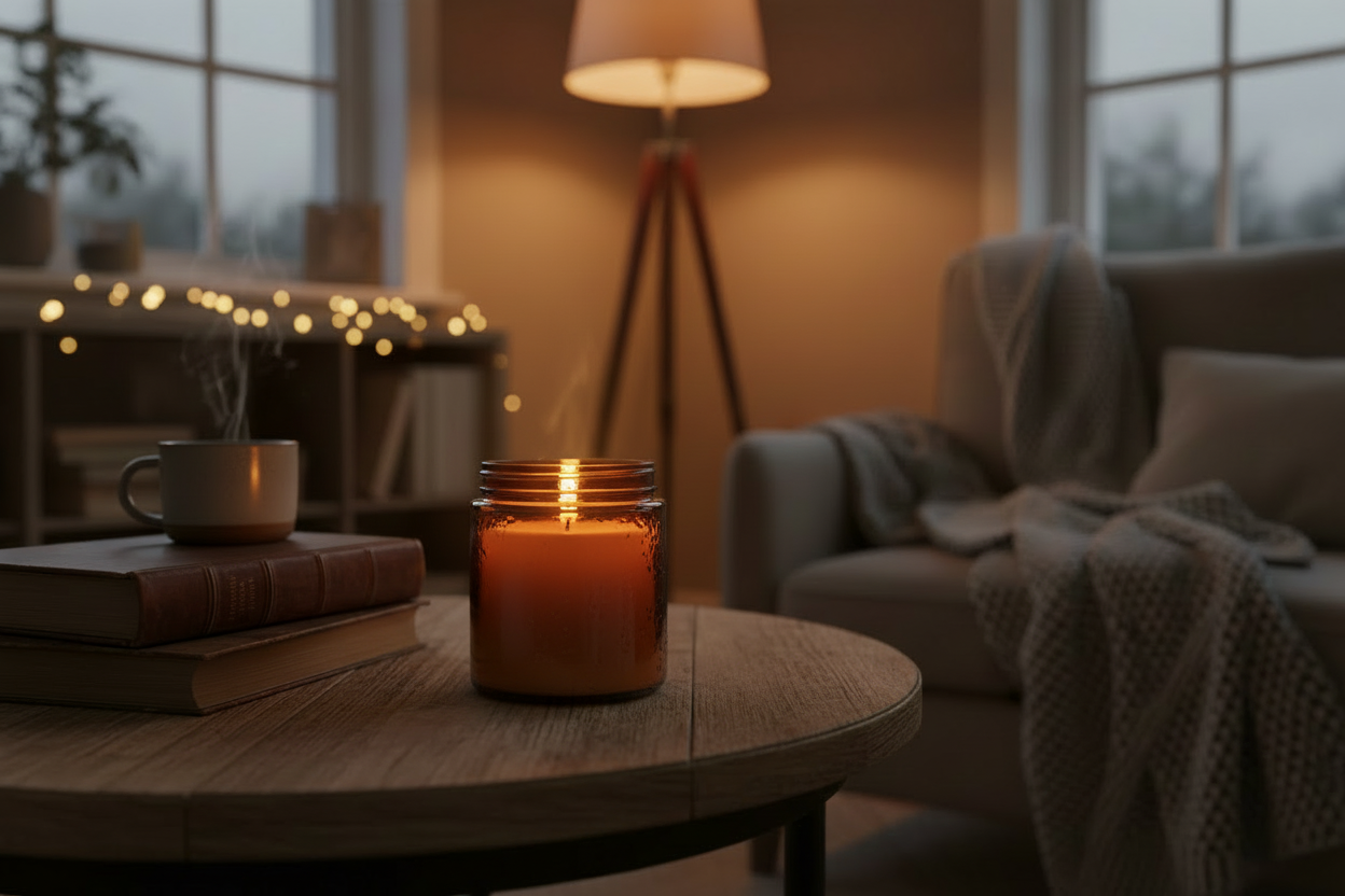 change the candle to one in an amber jar